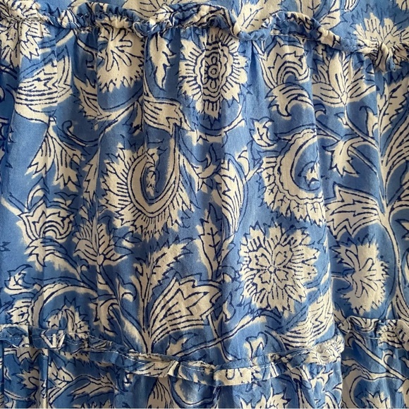 Hampton House Blue White Floral Tiered Mini Dress - Picture 8 of 14